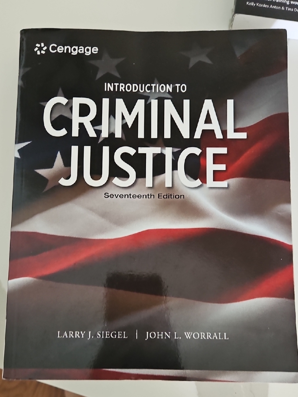 Cengage Introduction to Criminal Justice Textbook - Red, White & Blue Cover